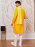 Men's Yellow Cotton Kurta,Pyjama And Dupatta Set